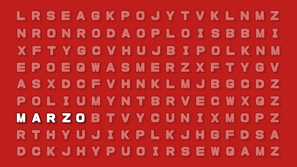 Reto visual para cracks: encontrar la palabra “MARZO” en la sopa de letras