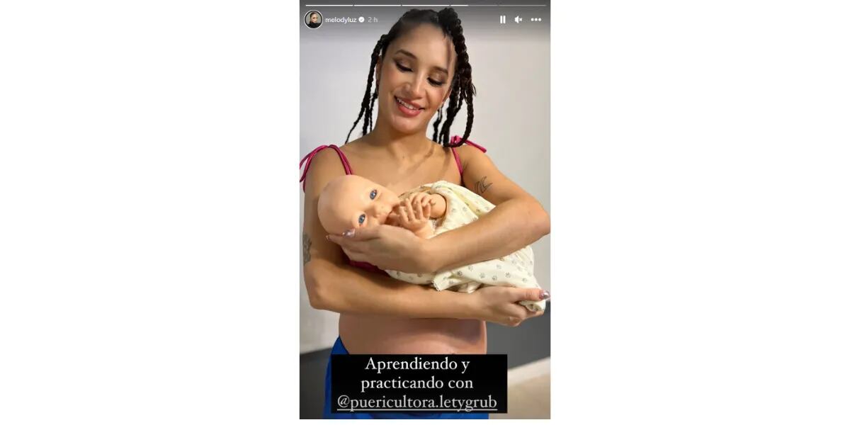 Melody Luz y Alex Caniggia no aguantaron la emoción y subieron una explosiva foto con el bebé a upa: "Aprendiendo" 
