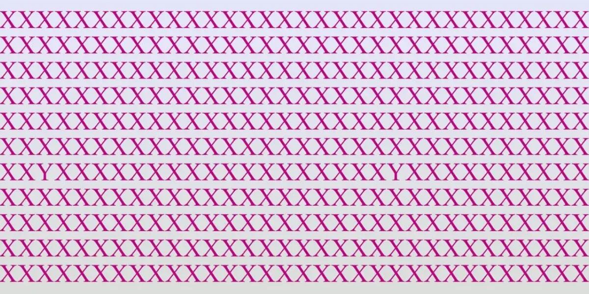 El reto visual que muy pocos son capaces de resolver: encontrar la letra “Y” oculta entre las “X”