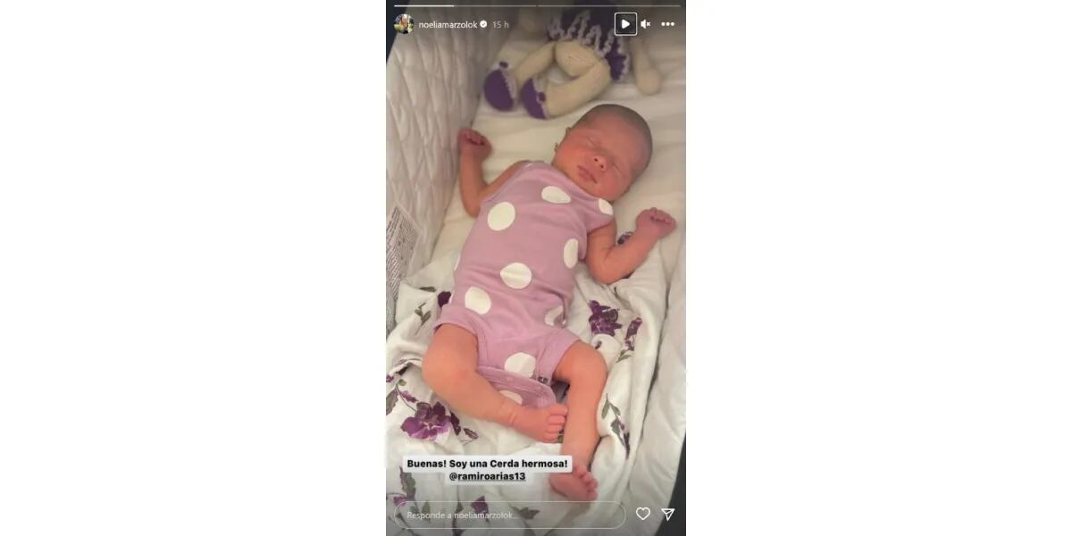 Noelia Marzol mostró por primera vez la carita de su bebé recién nacida: “Buen día”