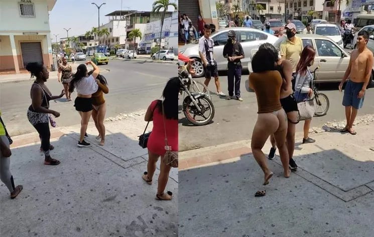 Dos mujeres se pelearon una infidelidad y terminaron en ropa interior en plena calle La 100