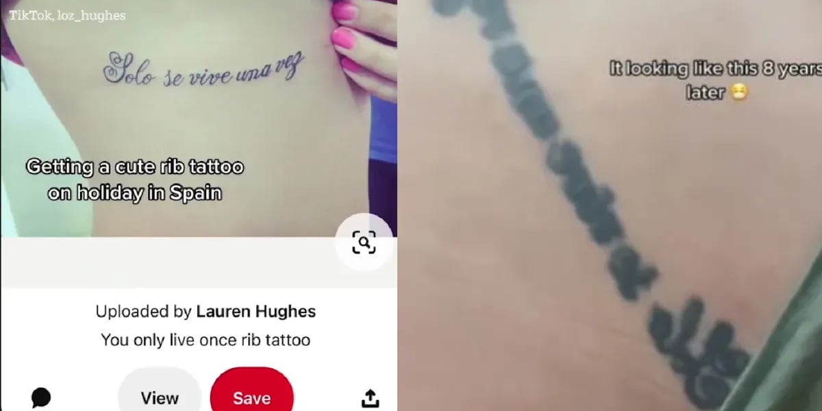 El antes y después del tatuaje de Lauren