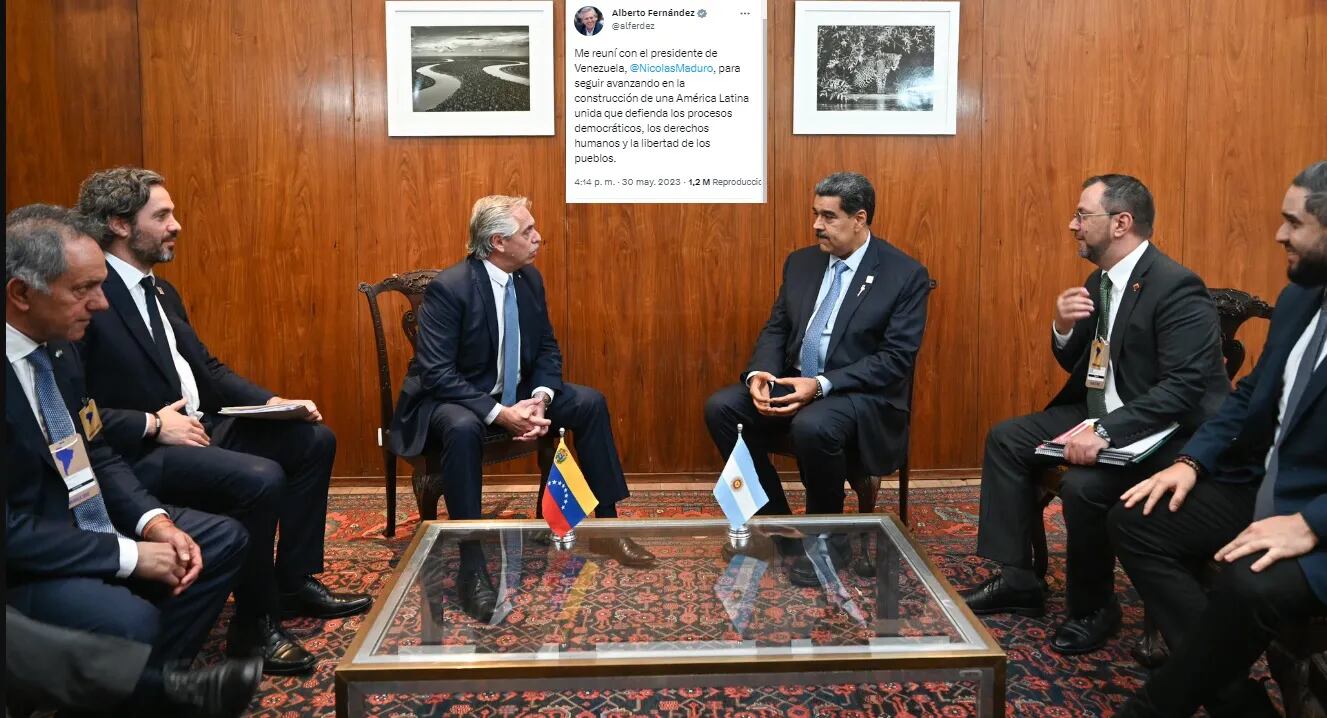 Eduardo Feinmann recordó cuando Alberto Fernández hablaba de Venezuela como “un modelo decadente” y lo criticó: "Lo tuvo cara a cara y lo abrazó"