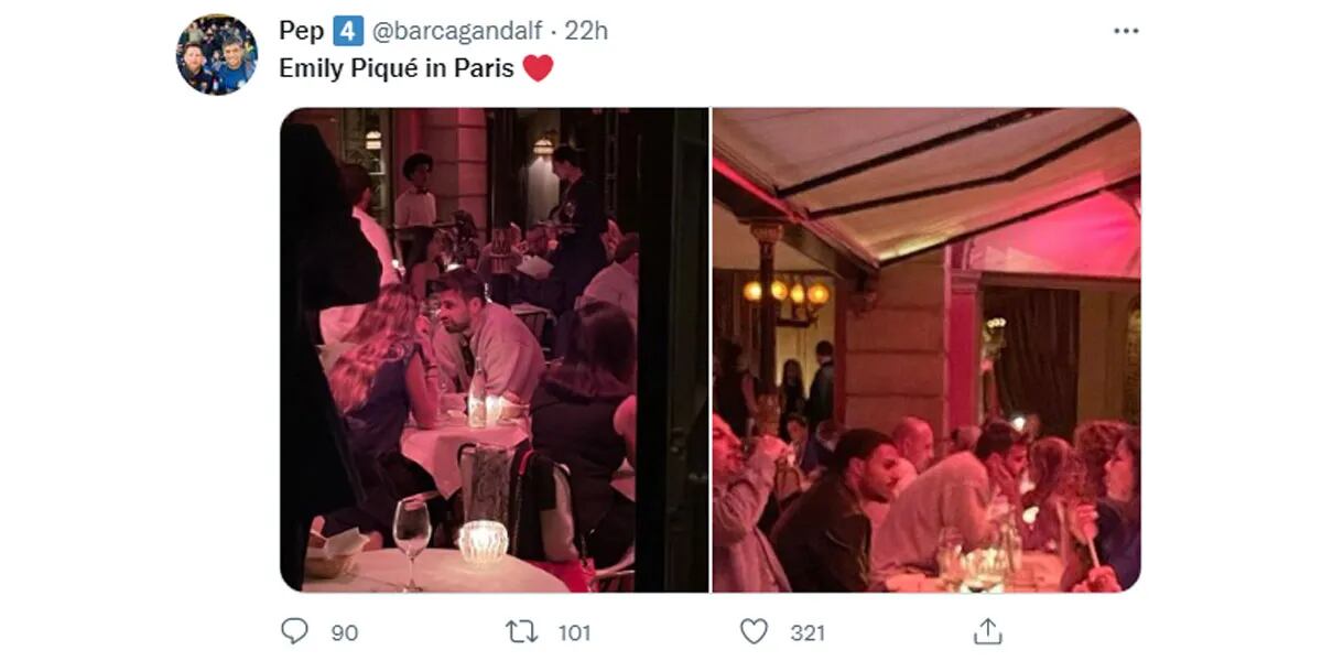 Salieron a la luz fotos de Gerard Piqué y su nueva novia besándose en el restaurante favorito de Shakira