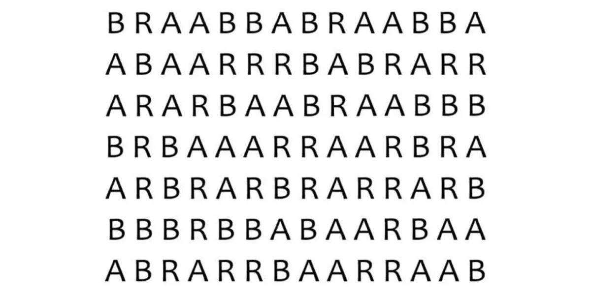 Reto visual para detallistas: encontrá la palabra BAR en menos de 20 segundos