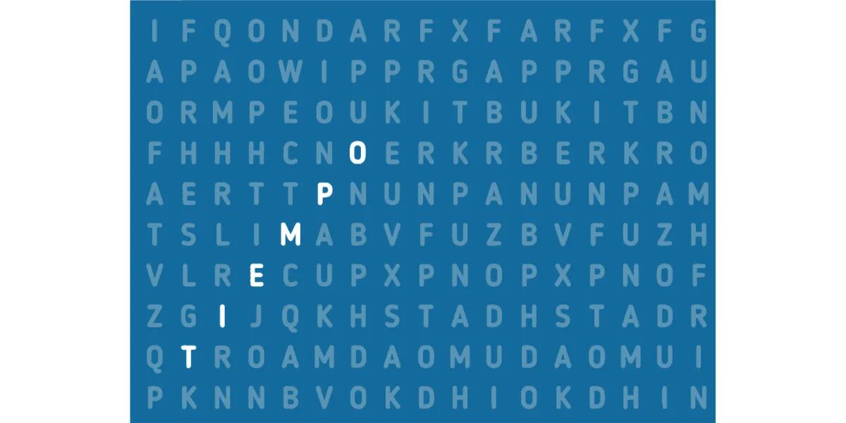 El 95% falló el reto visual: encontrar la palabra “TIEMPO” oculta en la sopa de letras
