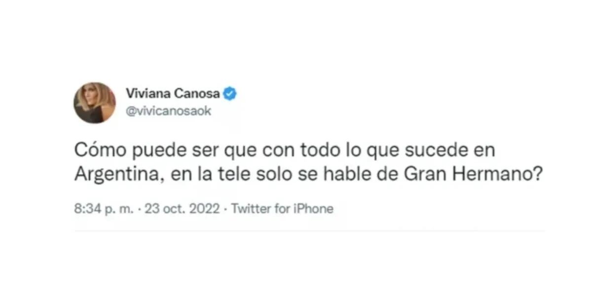 La explosiva opinión de Viviana Canosa sobre Gran Hermano: “Con todo lo que sucede en Argentina”