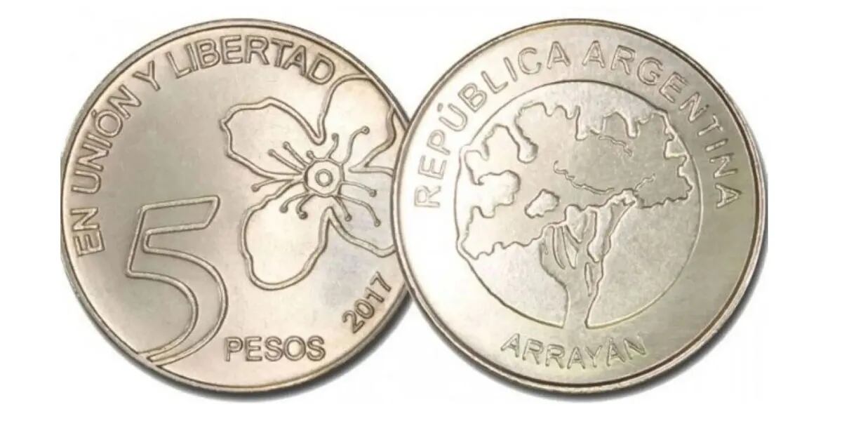 Cómo es la moneda de $5 pesos que se vende en Internet por $50.000