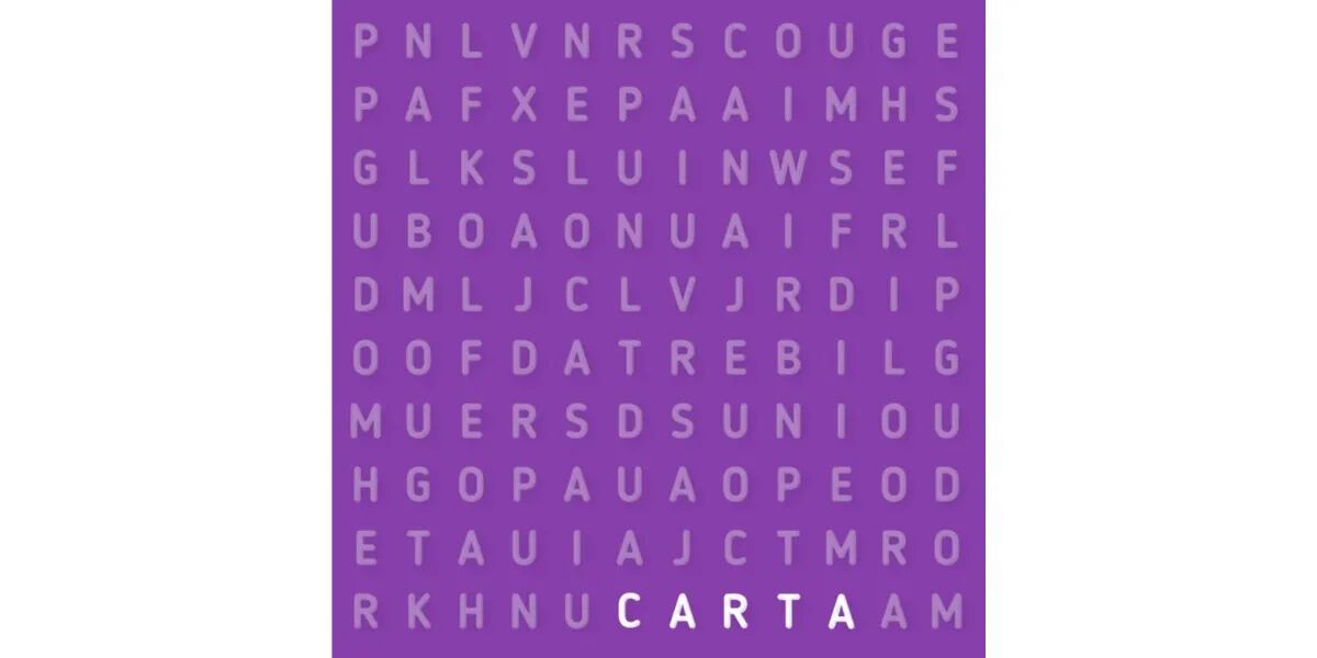 Reto visual nivel FÁCIL: encontrar la palabra “CARTA” en tan solo 9 segundos