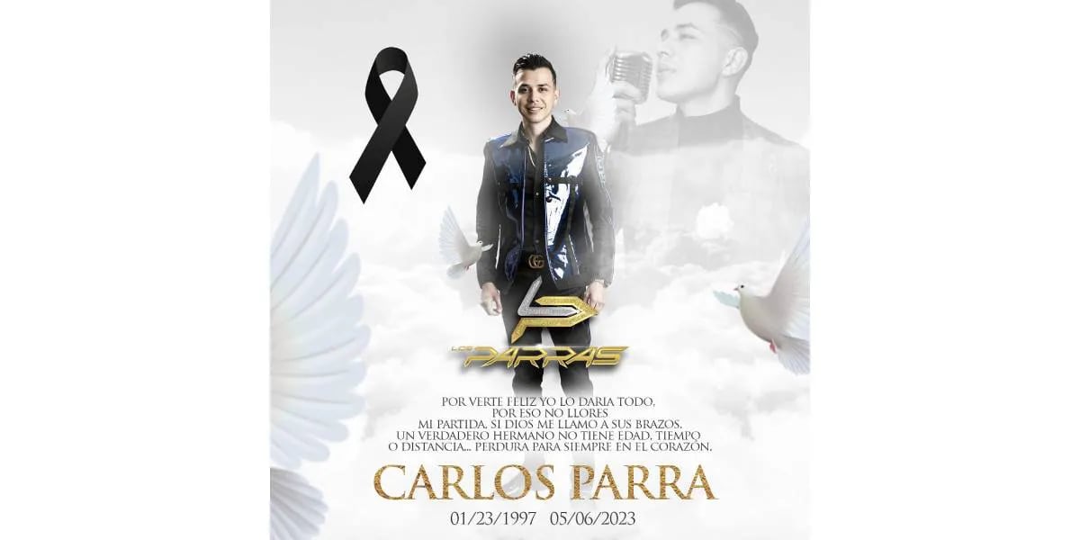 Conmoción: murió el cantante Carlos Parra en un brutal accidente a los 26 años