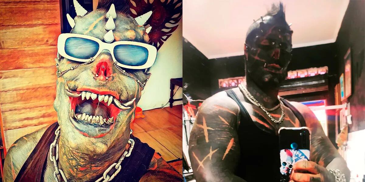 Amputaciones, tatuajes y perforaciones: el brutal cambio de un hombre para convertirse en el “satanás humano”