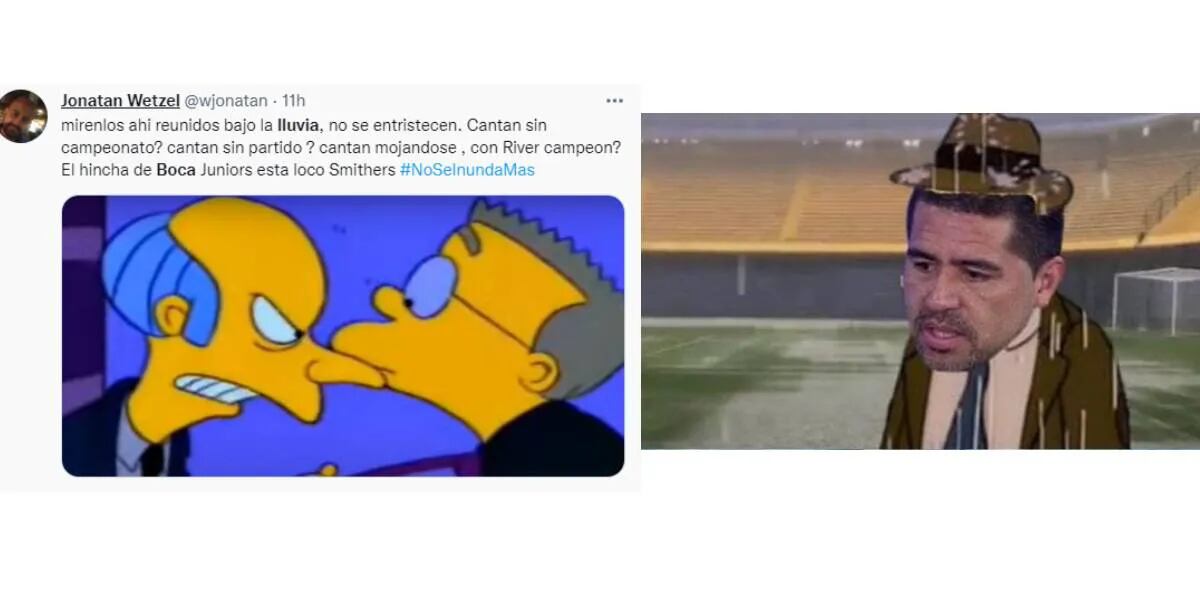 Se suspendió por lluvia Boca - Newell’s y los memes salieron a reclamar los tres puntos