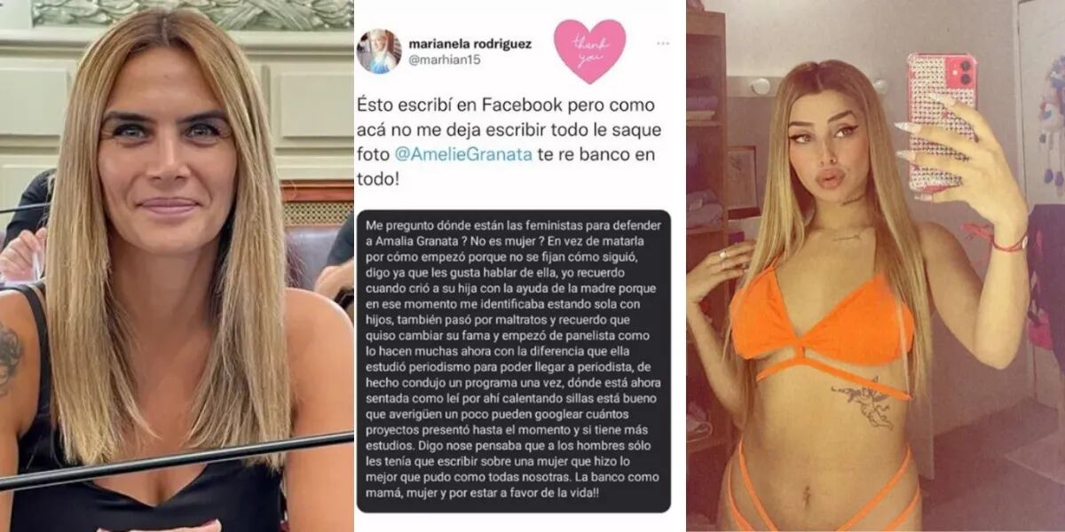 Tamara Báez estalló contra Amalia Granata y le respondió sin filtro: "No tiene derecho a opinar"