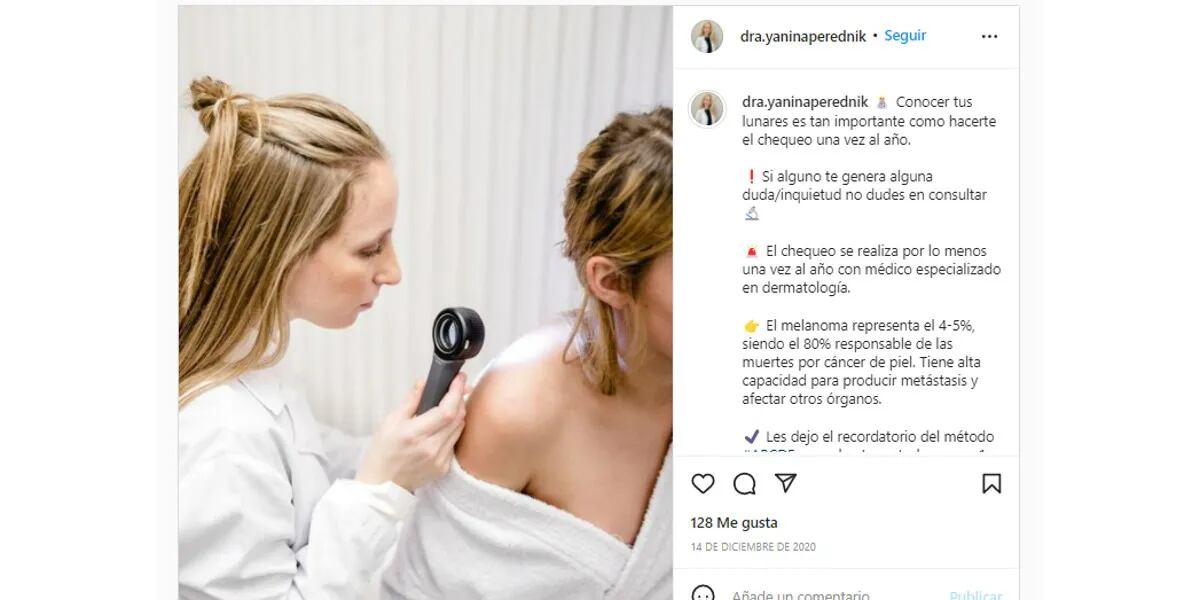 Yanina Perednik, médica dermatóloga: "1 de cada 3 cánceres es de piel"