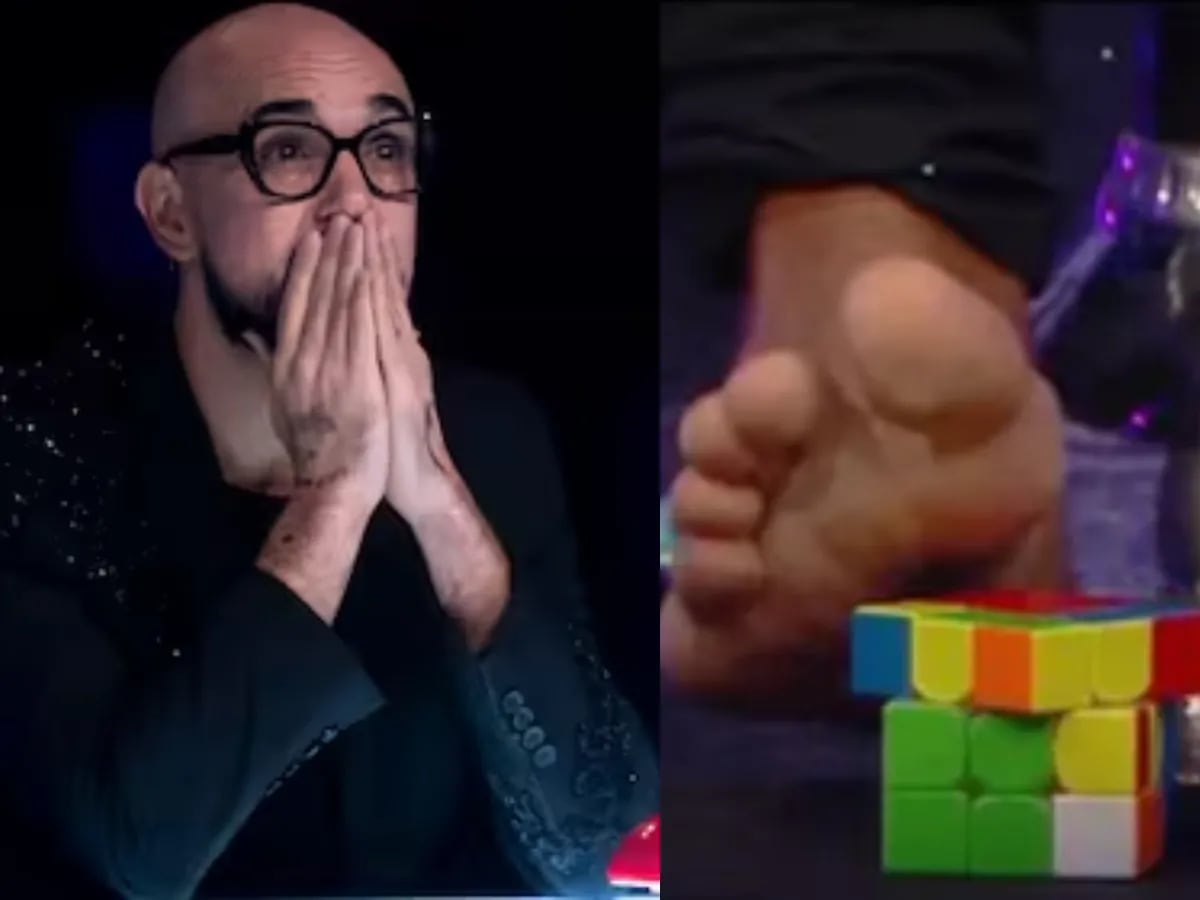 La reacción de Abel Pintos al ver un participante de Got Talent armar un cubo Rubik con los pies 