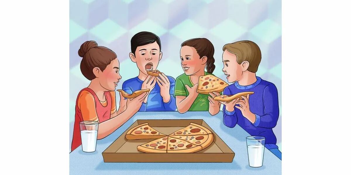 Reto visual para mentes BRILLANTES: descubrir todos los errores en la imagen de los nenes comiendo