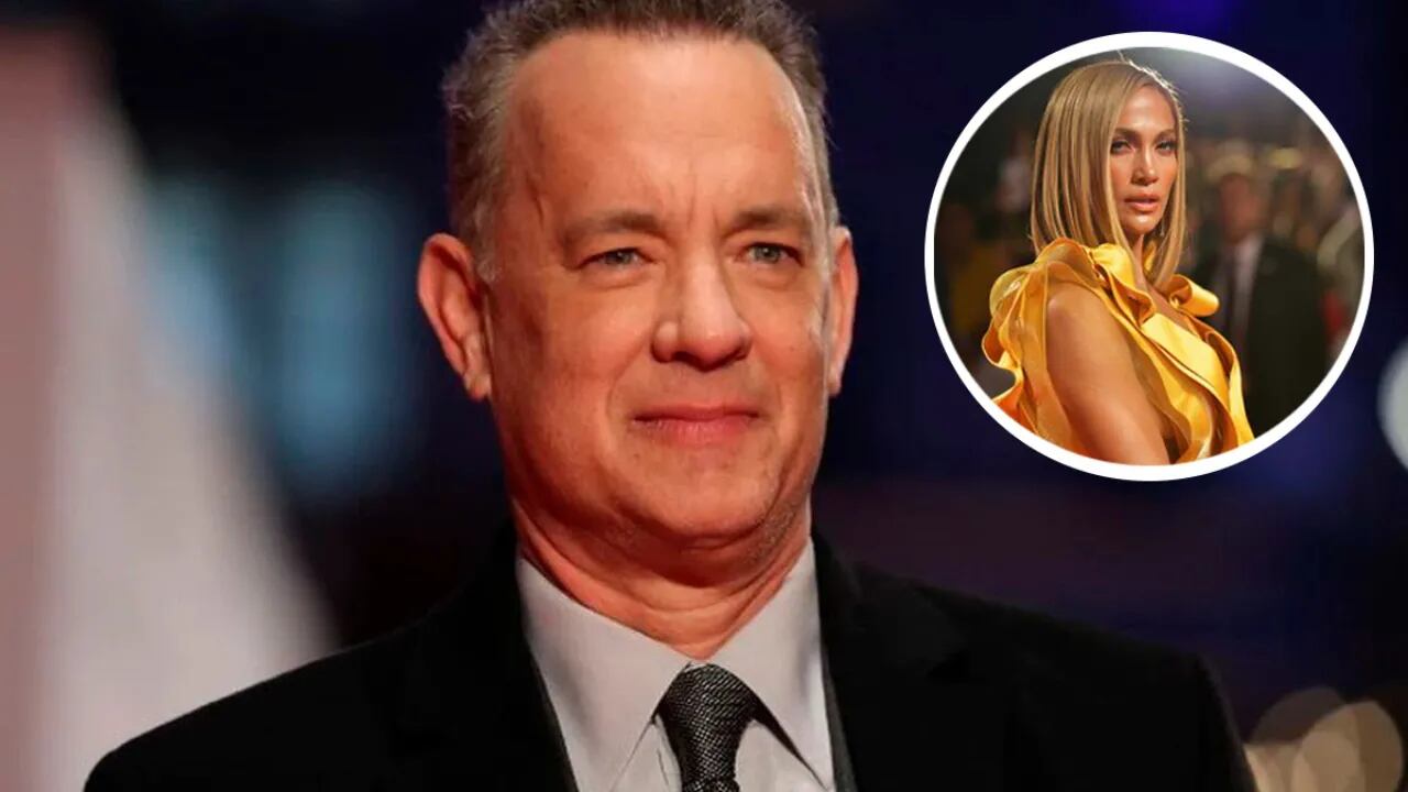 Tom Hanks se limpió la mejilla luego de que Jennifer López le dio un beso