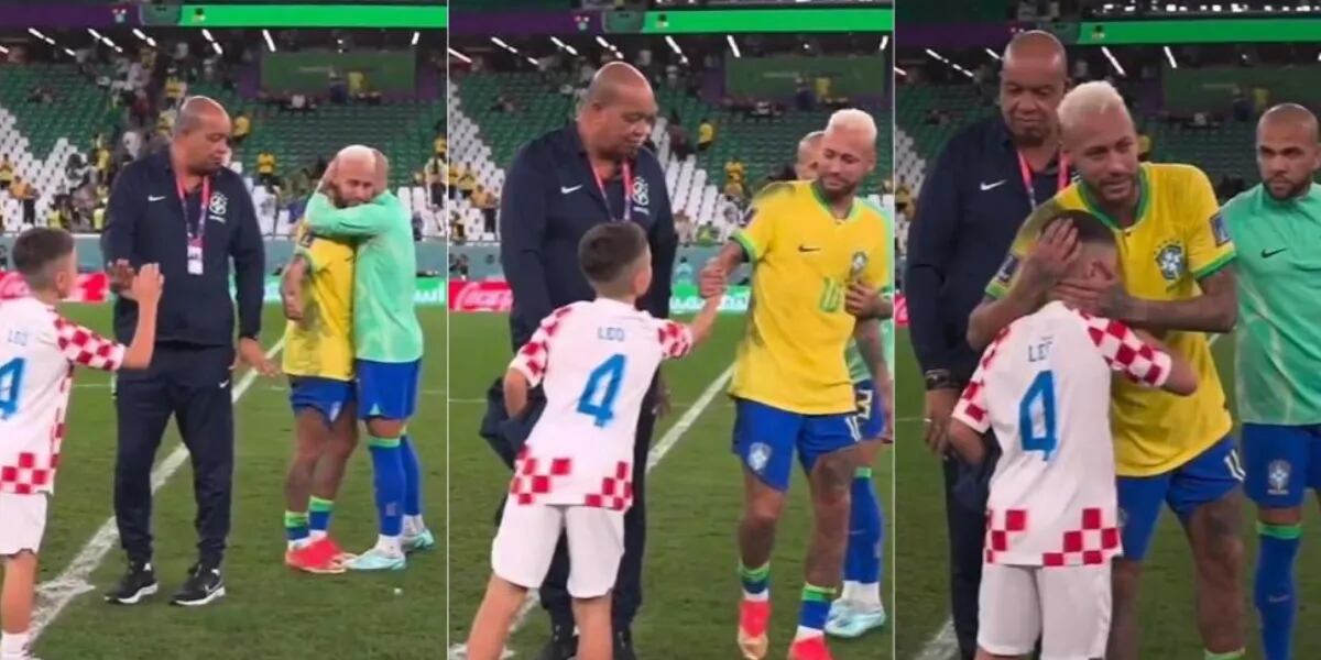 El emotivo gesto del hijo de un jugador de Croacia con Neymar tras la eliminación de Brasil en el Mundial Qatar 2022