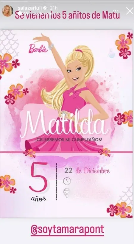 Luciana Salazar palpitó el cumpleaños de Matilda y mostró cómo serán las invitaciones de la fiesta: “Se vienen los 5 años”