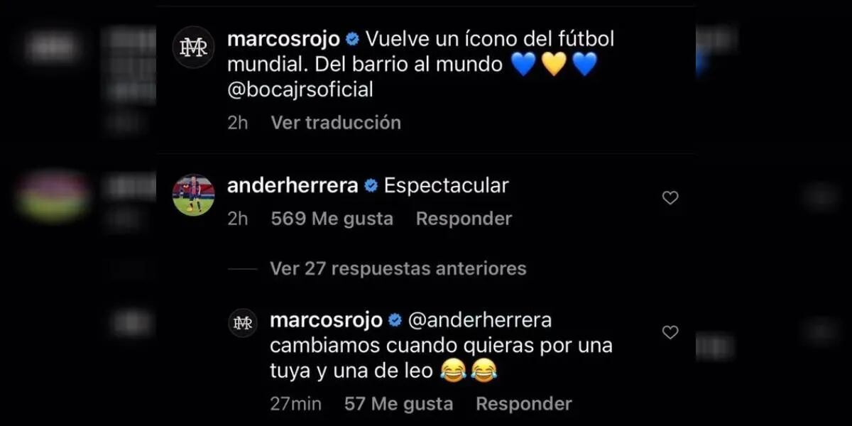 La chicana de Marcos Rojo a un jugador del PSG por la nueva camiseta de Boca