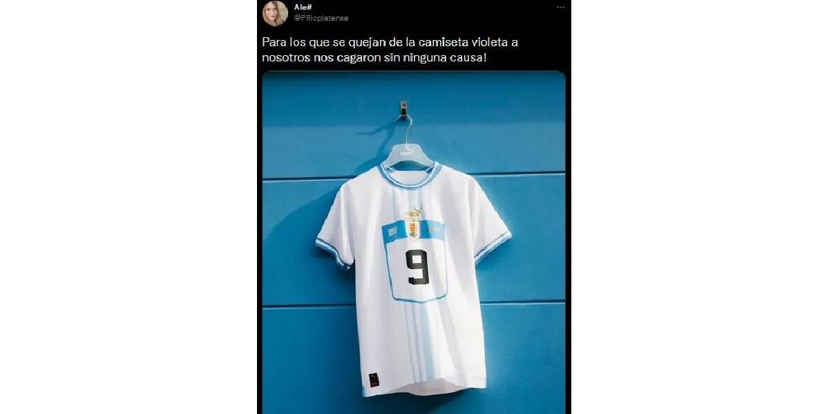 Argentina presentó la camiseta violeta que usará en el Mundial y los memes rompieron todo: “Homenaje a De Paul”