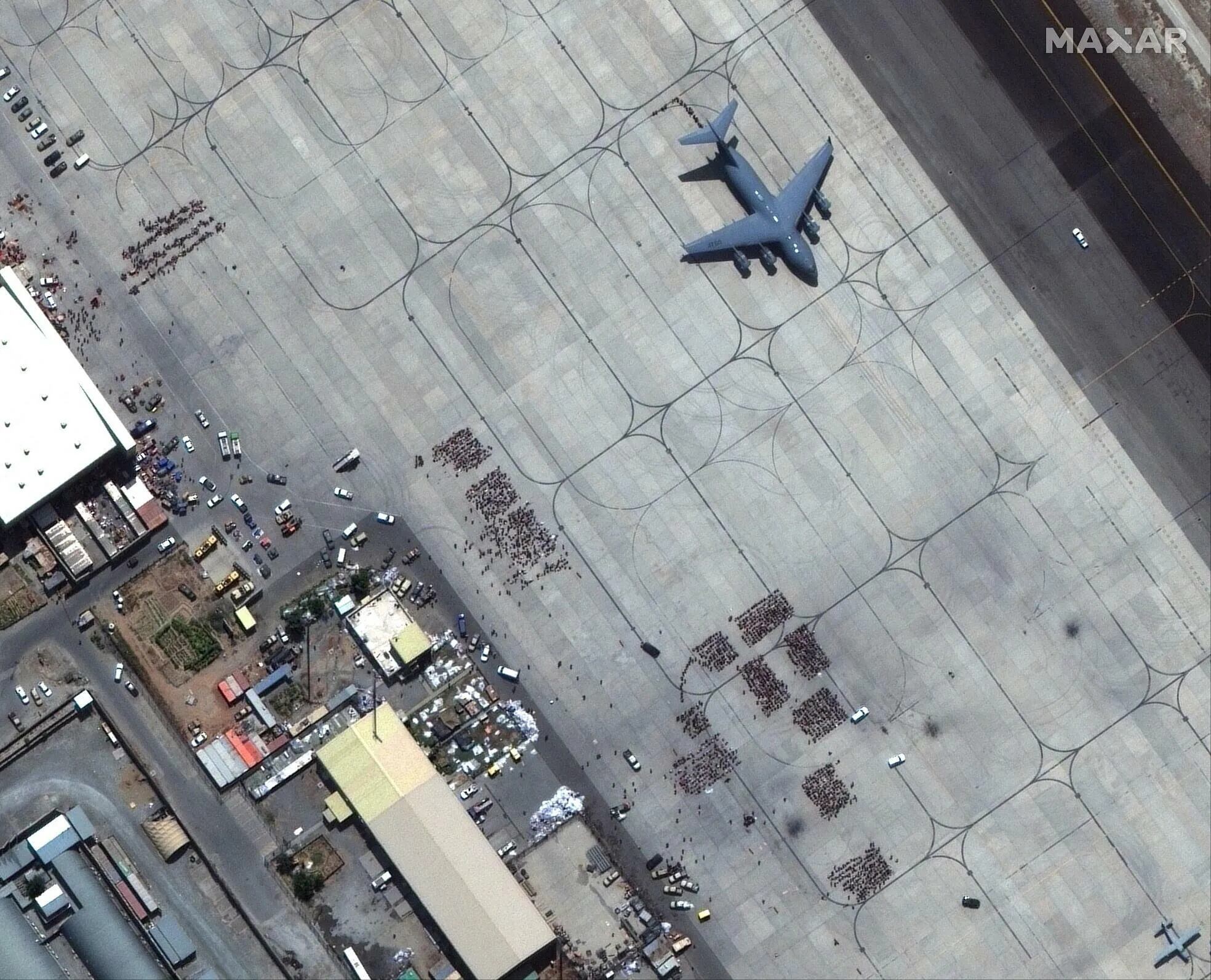 Imagen satelital del aeropuerto de Kabul.