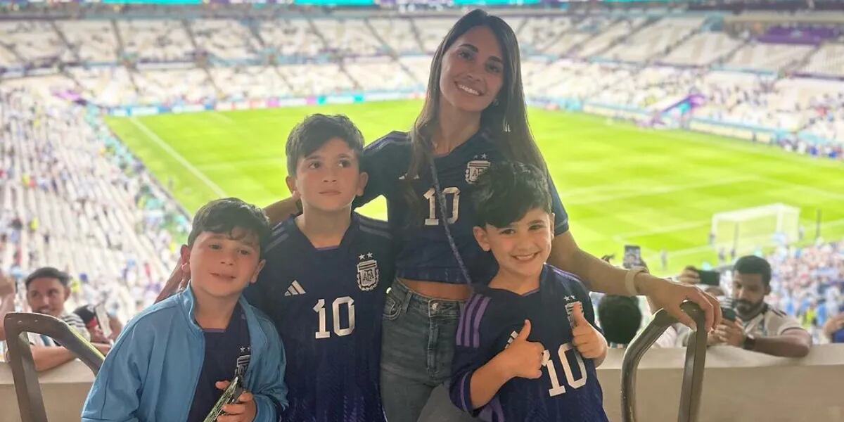 Se enojó Antonela Roccuzzo en pleno partido con sus hijos y perdió la paciencia en el Mundial Qatar 2022: “¡Niñera”!