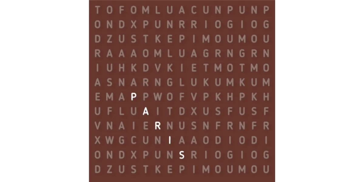 Reto visual para VIAJEROS: encontrar la palabra “PARÍS” oculta en la sopa de letras