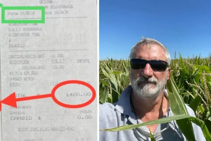 Un hombre encontró un ticket de lo que pagó por el gasoil en 2018, lo comparó con el precio actual y se volvió viral: "Me impactó el cambio en tan pocos años"