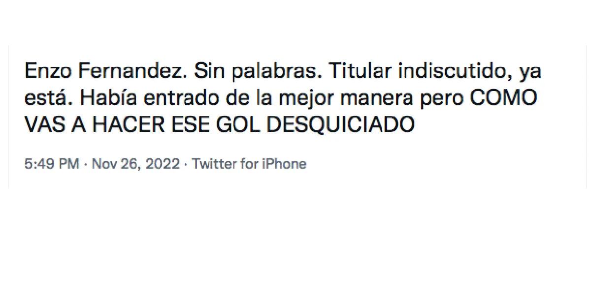 Enzo Fernández le rompió el arco a México y los hinchas de la Selección Argentina deliraron en el Mundial Qatar 2022: "Gol de desquiciado"