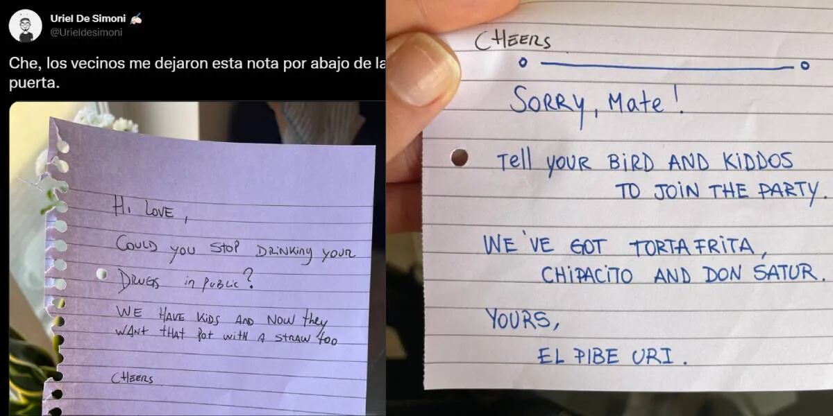 Es argentino, vive en Inglaterra y recibió una desopilante carta de sus vecinos por tomar mate: “Tenemos hijos”