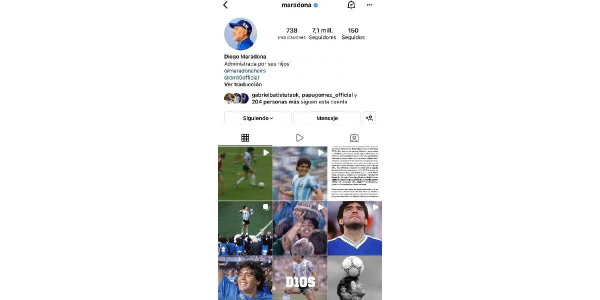 Hackearon el Instagram de Diego Maradona: “Me and Elon Musk”