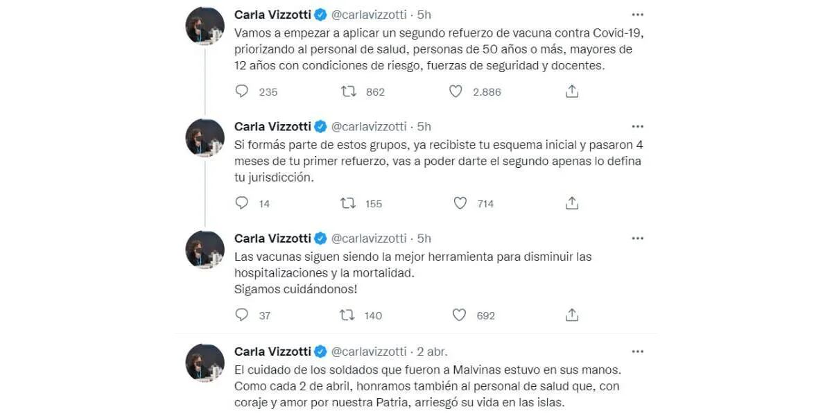 Carla Vizzotti anunció un segundo refuerzo de la vacuna contra el coronavirus: a quiénes se destinará
