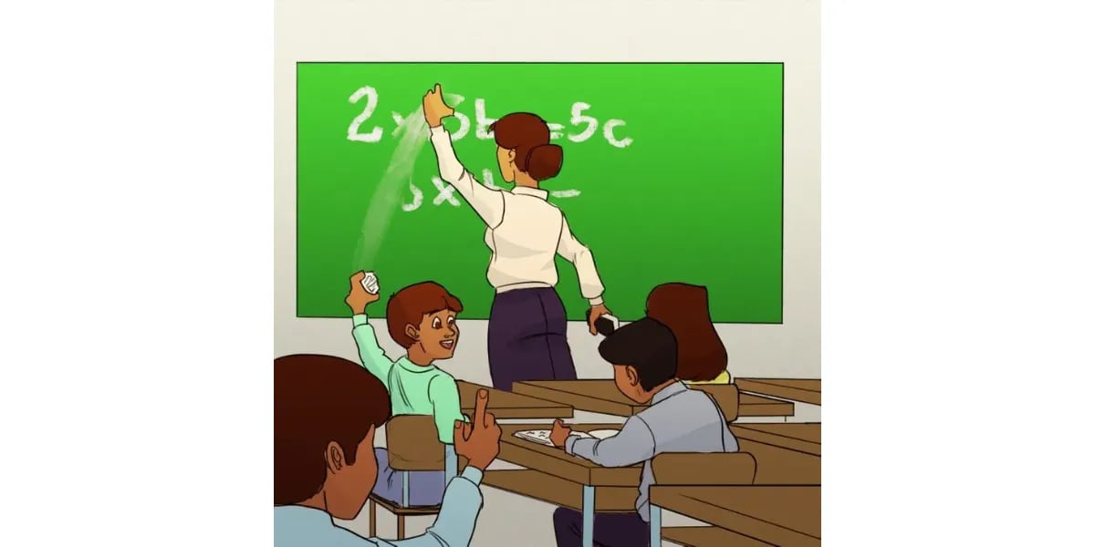 Reto visual para OBSERVADORES: encontrá el GRAVE ERROR en la maestra borrando el pizarrón