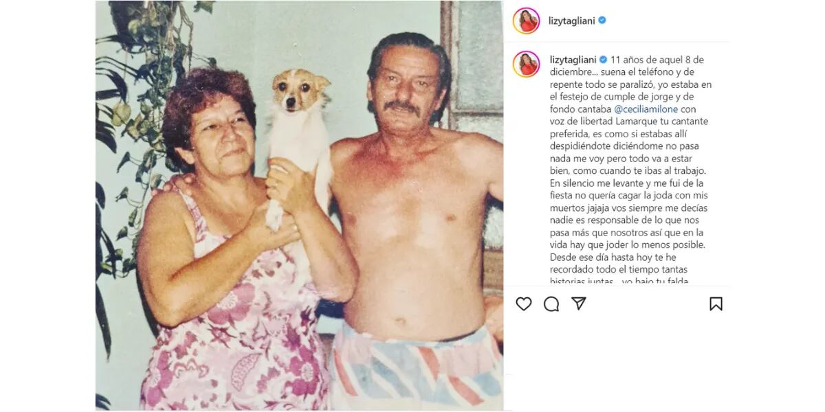 El desgarrador recuerdo de Lizy Tagliani en un nuevo aniversario de la muerte de su mamá: “Todo se paralizó”