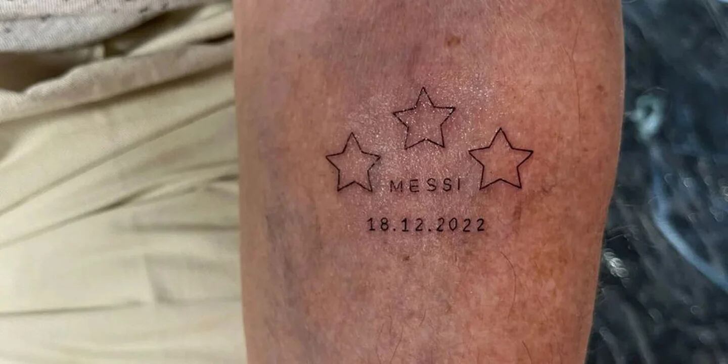 Tras el triunfo de Argentina, un abuelo se hizo su primer tatuaje a los 82 años en homenaje a Messi