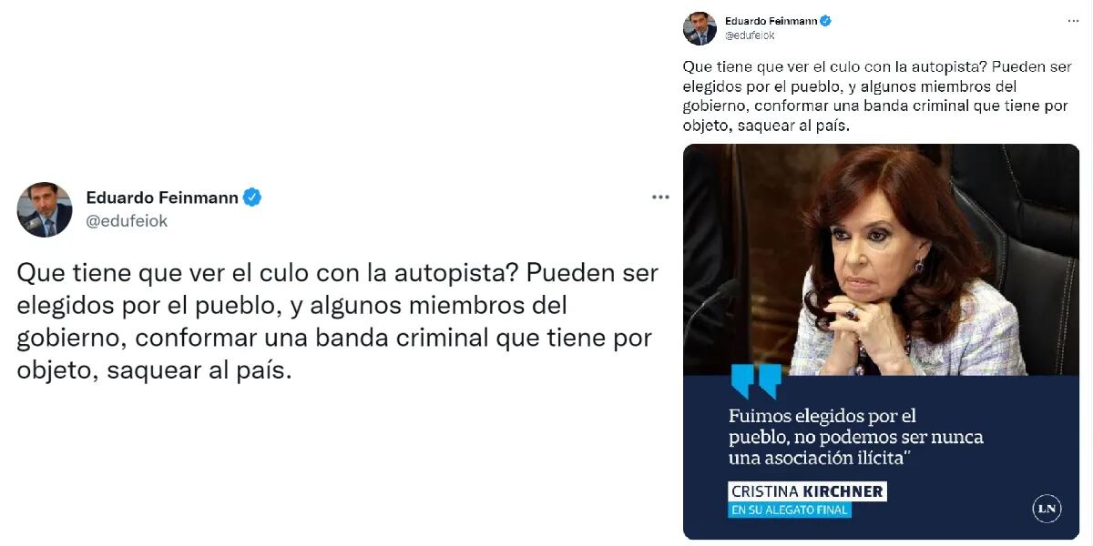 Eduardo Feinmann cruzó a Cristina Kirchner luego de su alegato final: "Una banda criminal"