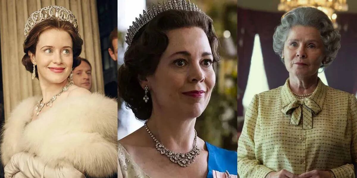 Las actrices que interpretan a la Reina Isabel II, en cada etapa de su vida: Claire Foy, Olivia Colman  Imelda Staunton