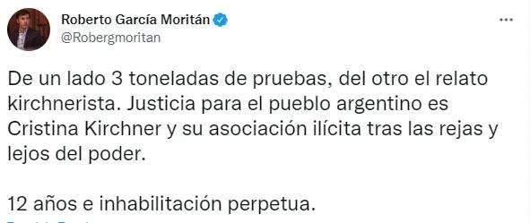 Roberto García Moritán arremetió contra Pablo Echarri: “De un lado 3 toneladas de pruebas, del otro el relato kirchnerista”