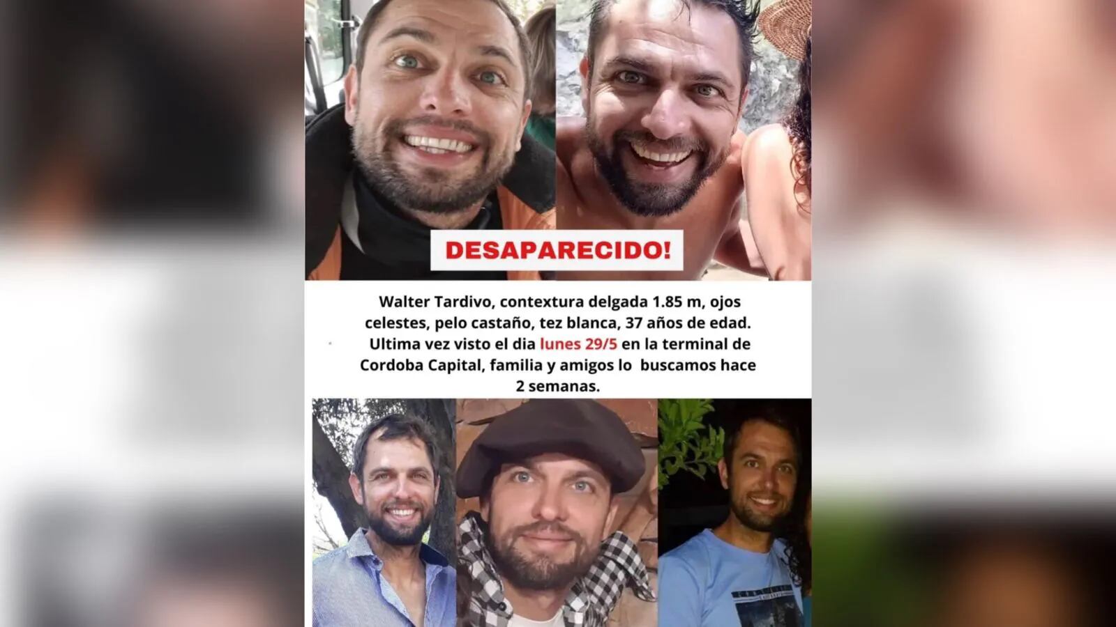 Buscan desesperadamente a un hombre de 37 años que desapareció en Capilla del Monte hace una semana