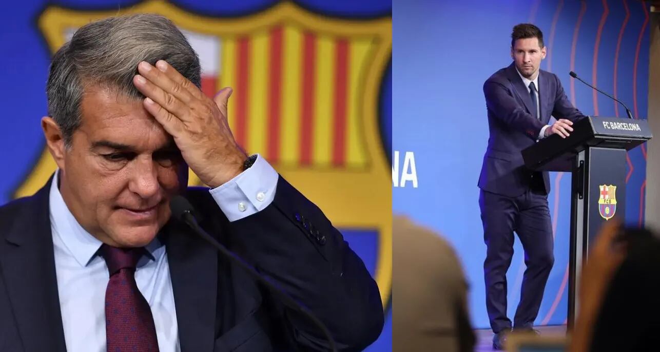 El frío saludo de Joan Laporta a Leo Messi antes de su despedida del Barcelona