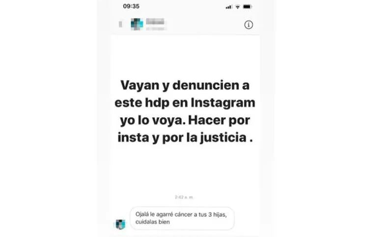"Ojalá les agarre cáncer": Cinthia Fernández escrachó a un usuario que atacó a sus hijas