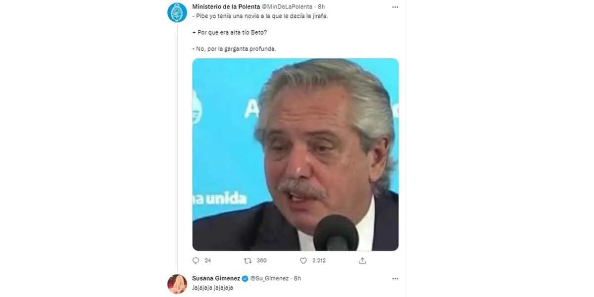 Susana Giménez explotó de risa por un meme del blooper de Alberto Fernández : "Garganta profunda”