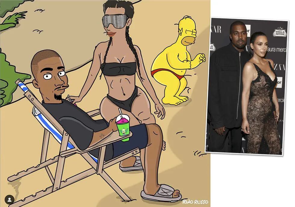 Kim Kardashian junto con Kanye West