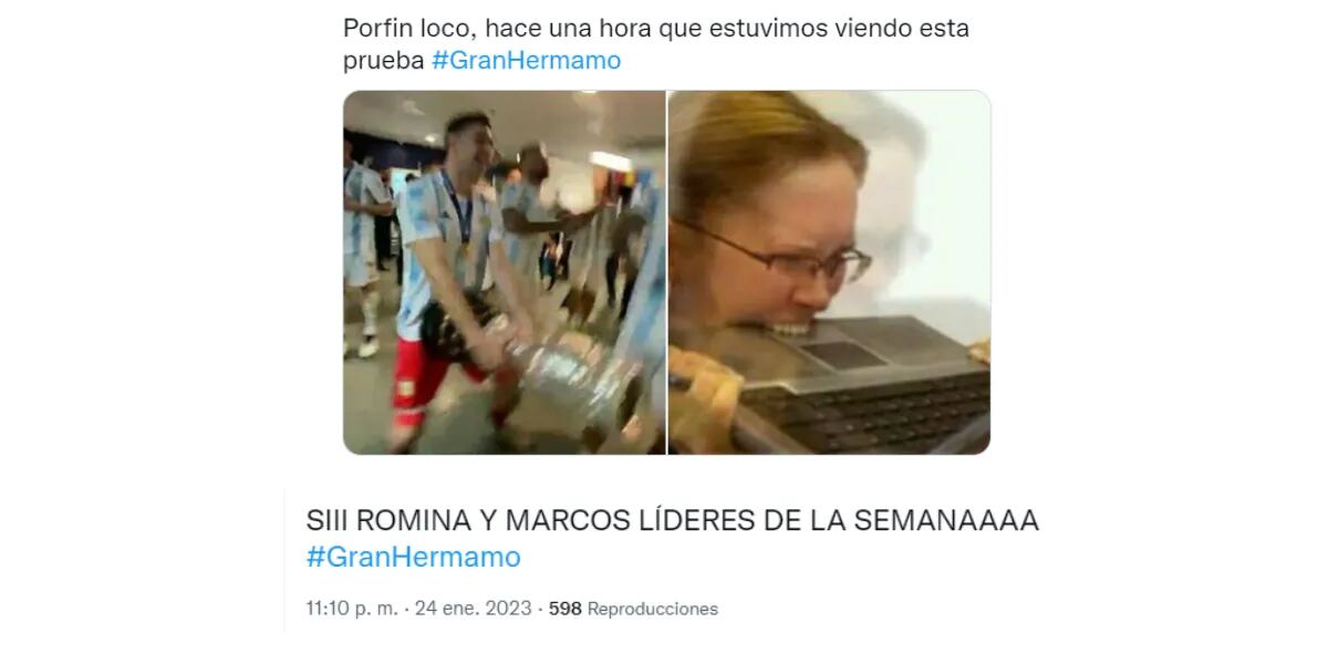 Marcos y Romina ganaron la prueba del líder en Gran Hermano y los memes se hicieron un festín: “Ya no hablás”