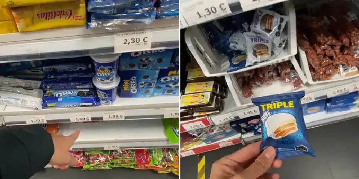 Es argentino, vive en Madrid y mostró a cuánto venden las galletitas argentinas en un supermercado: “¿Les parece caro?”