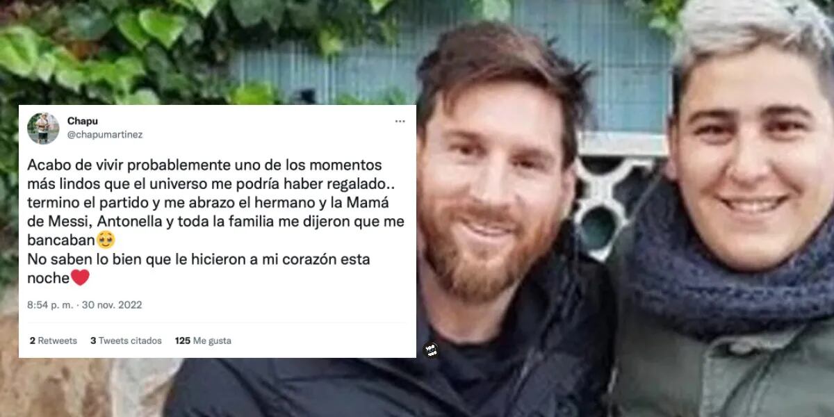 La inmensa emoción del Chapu Martínez al cruzar a la familia Messi a la salida del estadio en Qatar: “Todavía no caigo"