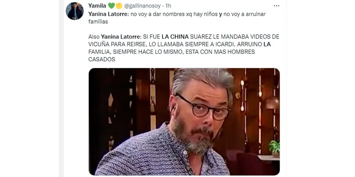 Yanina Latorre habló de la infidelidad de la China Suárez y los memes no la perdonaron