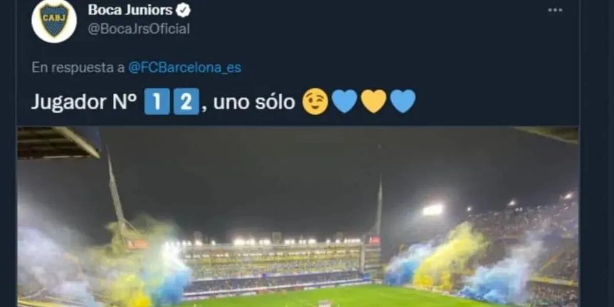 La chicana de Boca al Barcelona en redes: “Jugador número 12 hay uno solo”