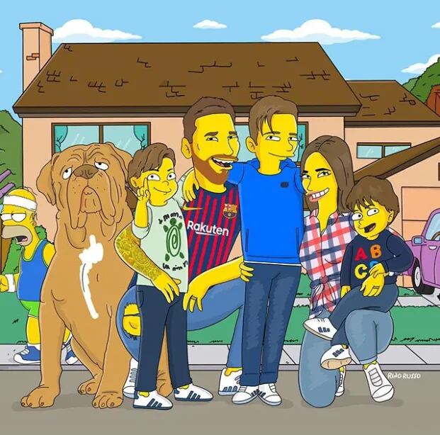 ¡Hicieron la versión Simpson de los Messi y el resultado es fantástico!